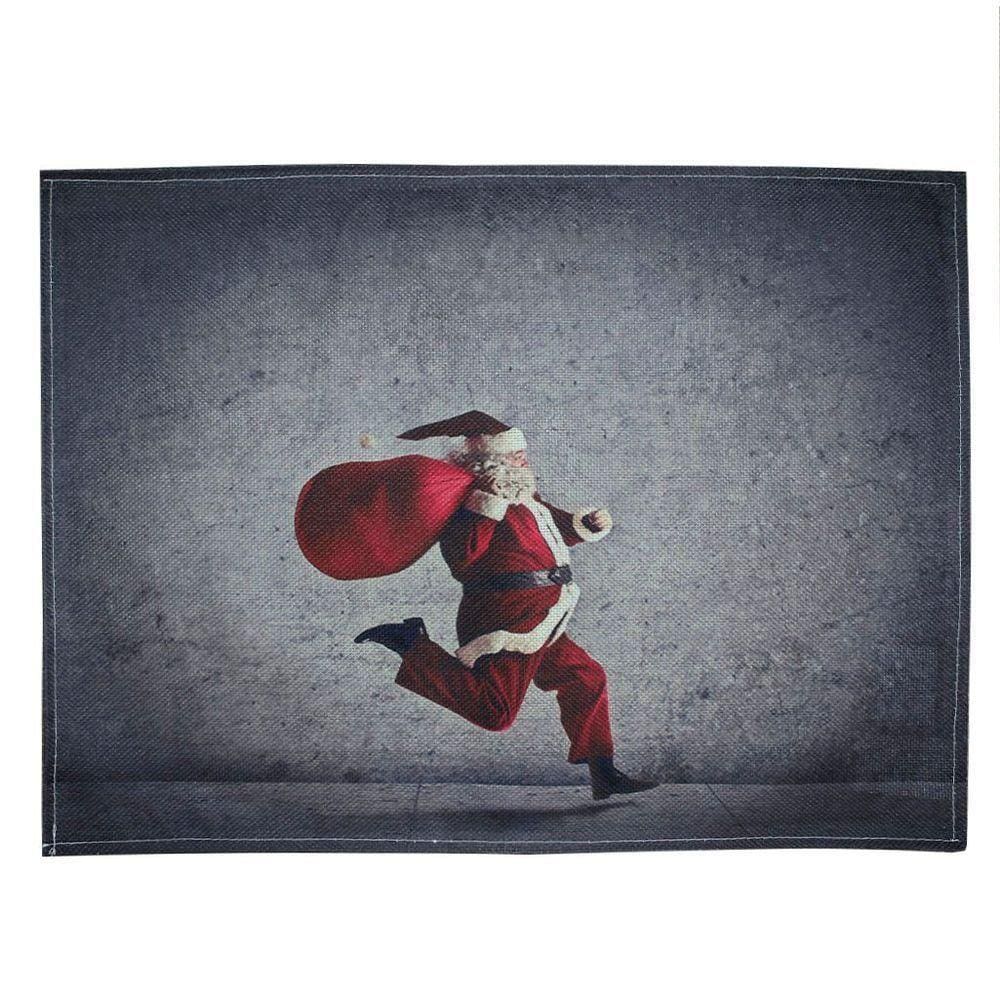 Jogo Americano Estampa Natalina Papai Noel 8 Peças