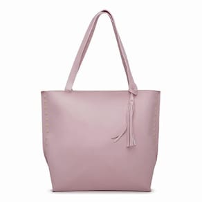 Bolsa Grande Sacola Feminino Com Zíper Detalhes Laterais E Alça De Ombro
