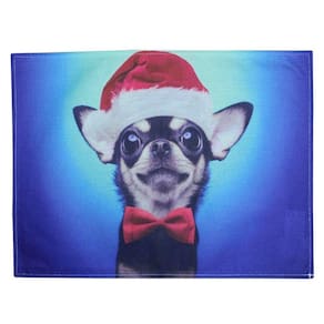 Jogo Americano Estampa Natal Cachorro Natalino 4 Peças