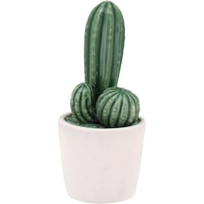 Kaktus Adorno 15X7X6Cm Cerâmica Verde Cacto