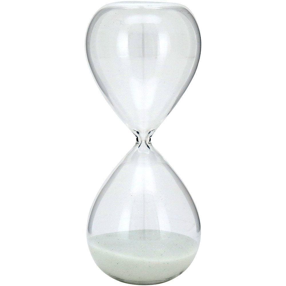 Ampulheta 20X8X8Cm Vidro Transp Areia Branca