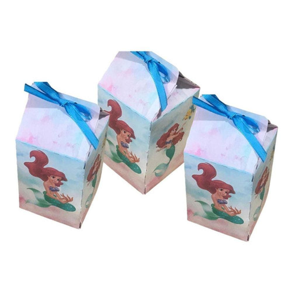Kit 50 Caixa Milk Lembrancinha Surpresa Festa Tema Ariel