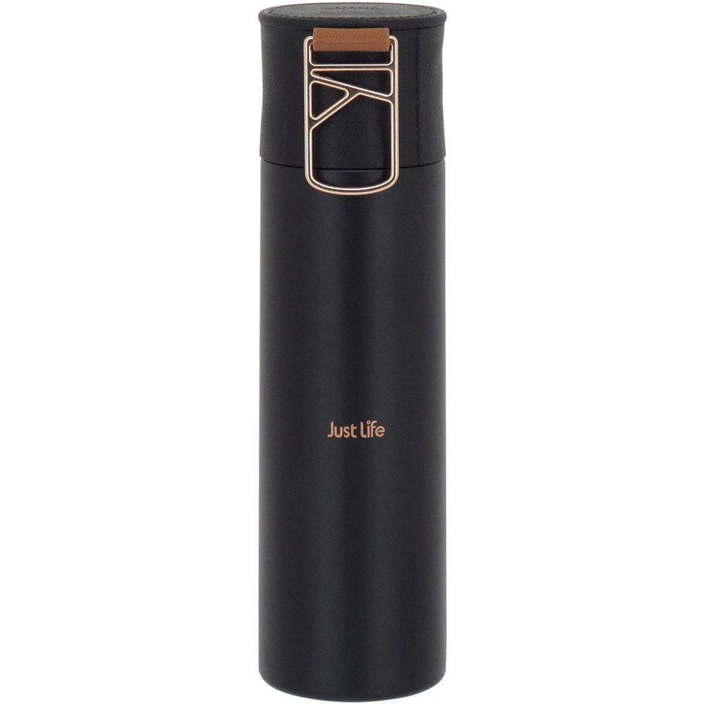 Just Life Garrafa Térmica 24X6X6Cm 500Ml Inox Preto Parede Dupla