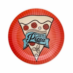 Kit 10 Pratos Rasos Pizza Vermelho Red Oxford® Cerâmica 26cm