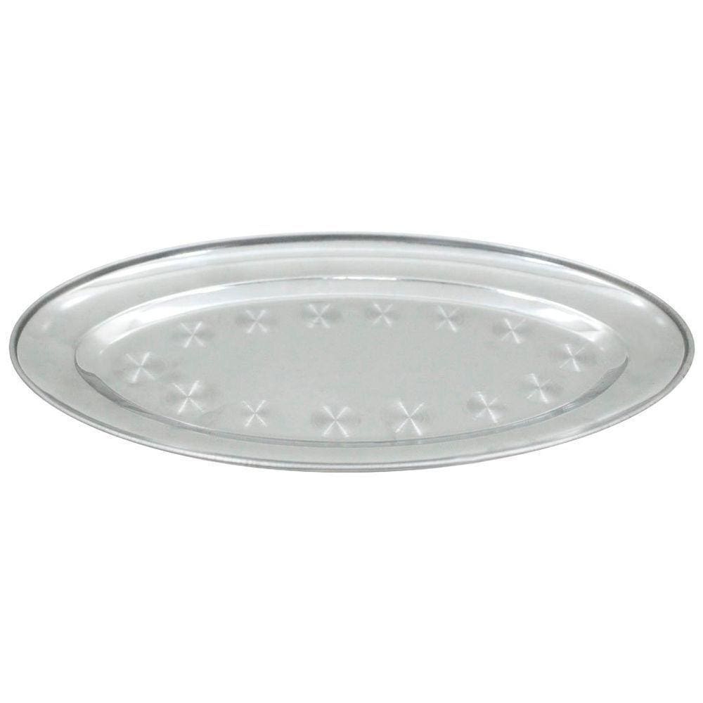 Kit 2 Bandejas Oval Em Aço Inox 29cm