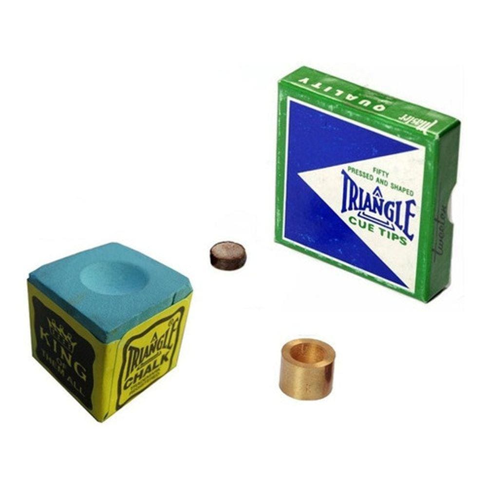 Giz Triangle Verde + Sola Triangle + Virola Metal Sinuca Bar