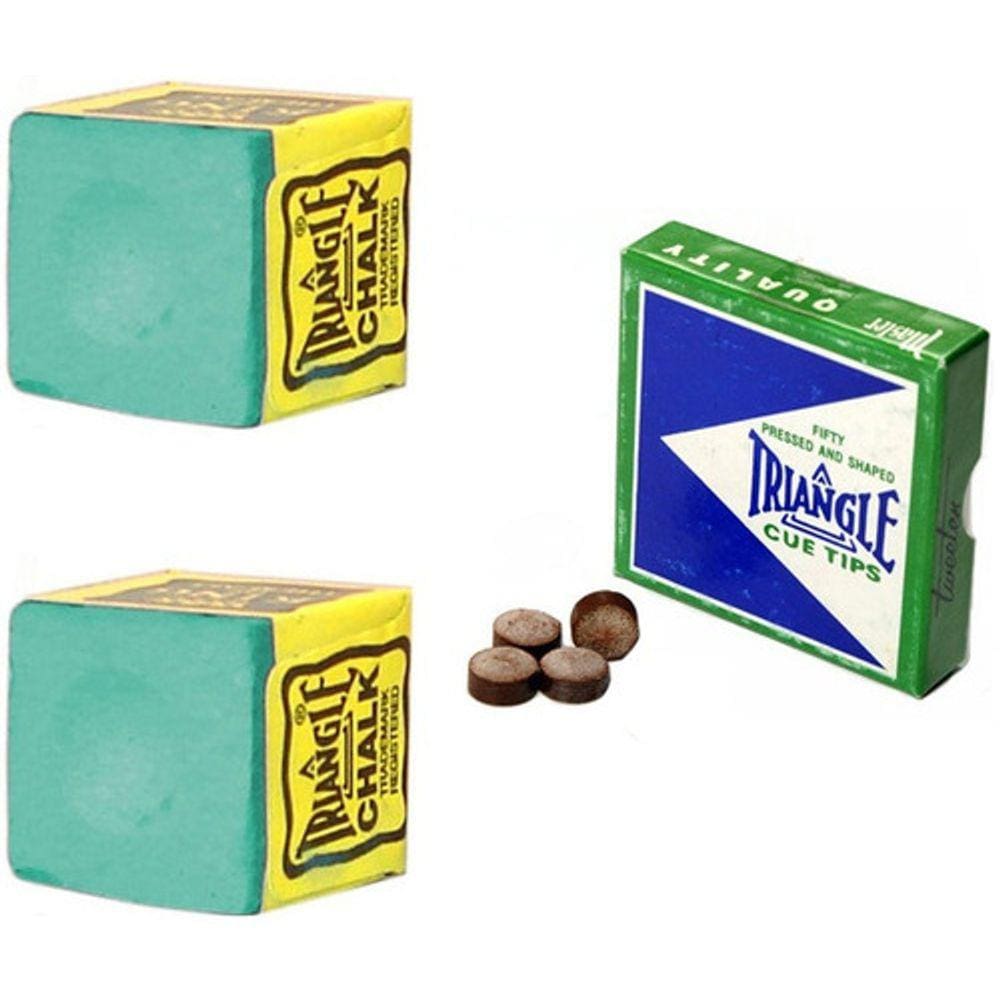 2 Giz Verde Triângle + 4 Sola Triângle Taco Sinuca Bilhar
