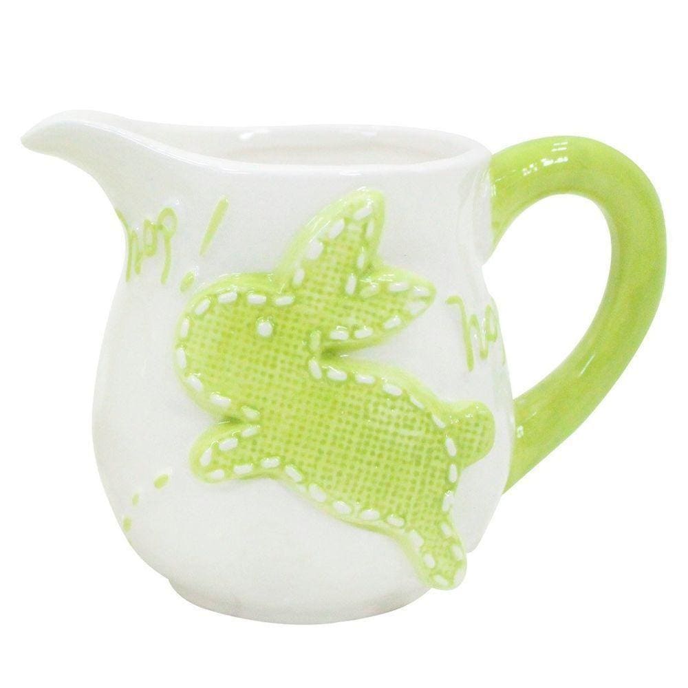 Leiteira De Coelhinho Da Páscoa Verde Em Cerâmica - 275ml