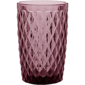 Copo Long Drink 12X8X8Cm 370Ml Vidro Rosa 6Pç