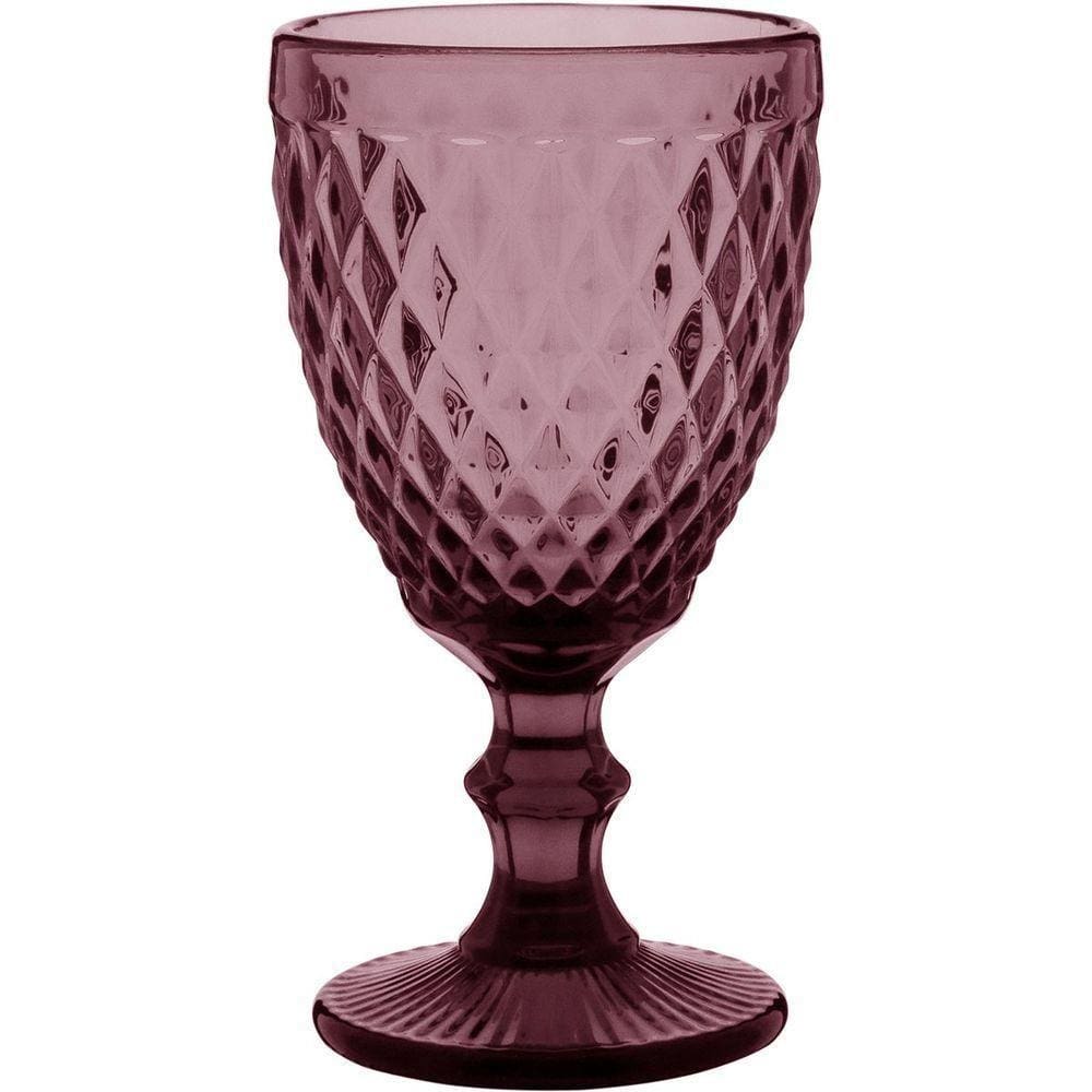Taça Água 17X9X9Cm 330Ml Vidro Rosa 6Pç