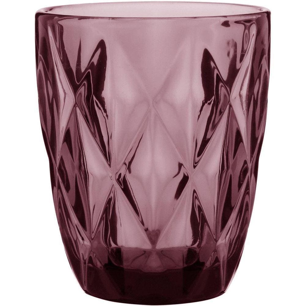 Copo Água 10X8X8Cm 270Ml Vidro Rosa 6Pç