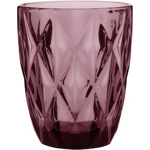 Copo Água 10X8X8Cm 270Ml Vidro Rosa 6Pç