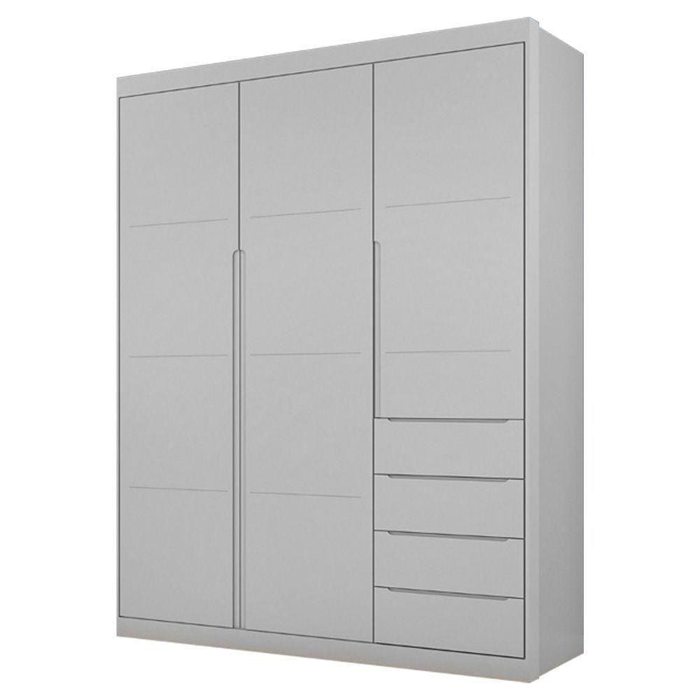 Guarda Roupa Infantil 3 Portas 4 Gavetas Lua P04 Cinza - Mpozenato