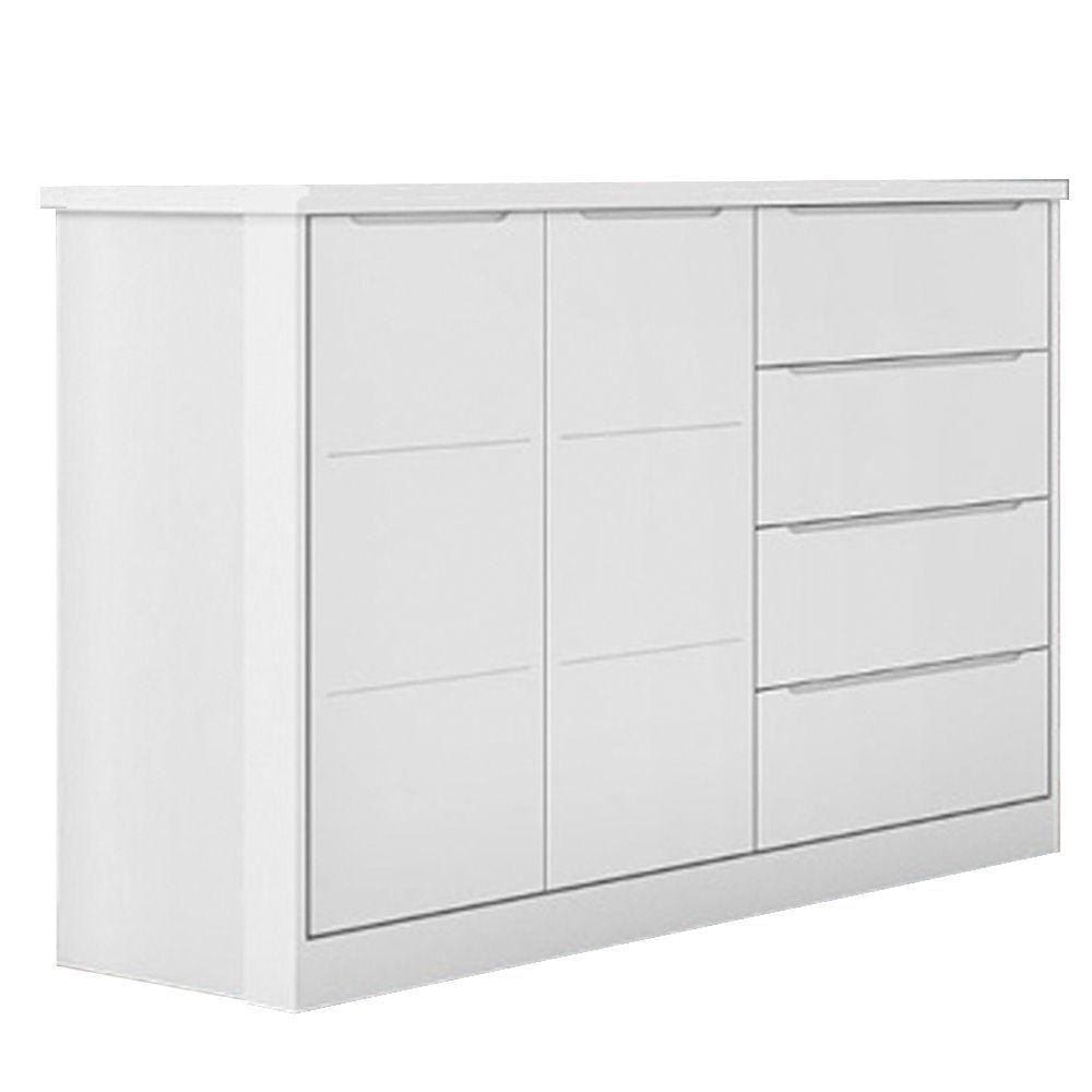 Cômoda Infantil 2 Portas 4 Gavetas Lua P04 Branco - Mpozenato