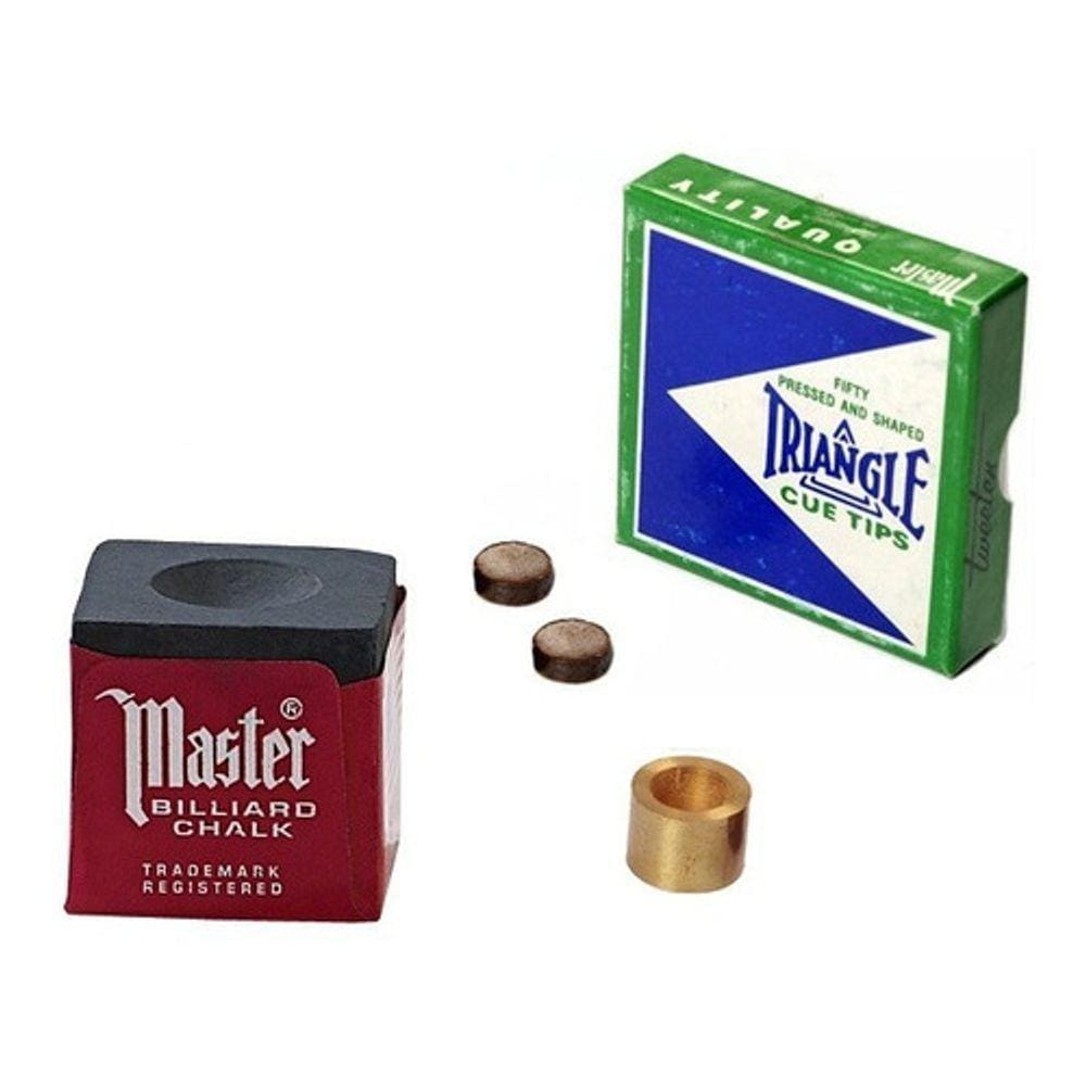 1 Giz Preto Master + 2 Sola Triangle + 1 Virola Metal Sinuca