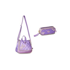 Kit Escolar Meninas Princess Lilás Lancheira + Estojo Duplo