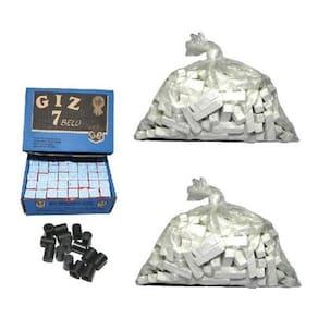 Kit 2 Kg Giz Branco 144 Azul 20 Ponta Mesa Bar Taco Sinuca