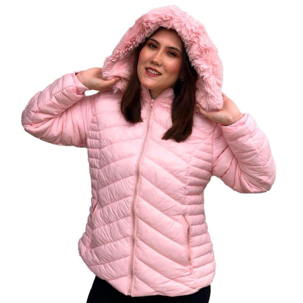 Jaqueta Plus Size inverno forro pele sintética plus Nylon Neve Frio Intenso com zíper moda