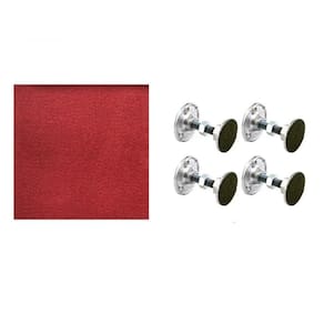 Kit 2,3m Tecido Lã Vinho + Pé Nivelador Bilhar Sinuca Pano