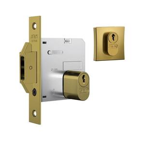 Fechadura Stam 1006 Bico Duplo De Correr Quadrada Gold
