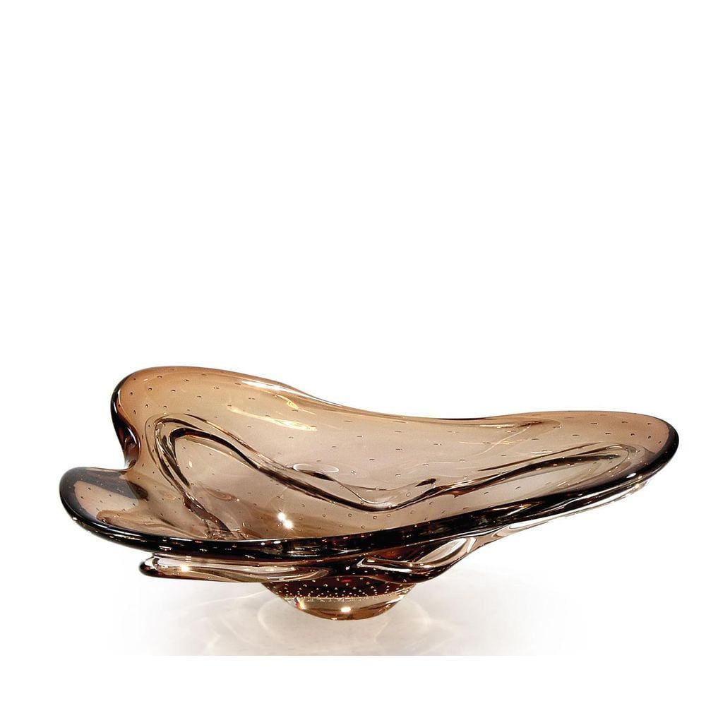 Centro De Mesa Cristal Murano Marrom São Marcos 14x50x45cm