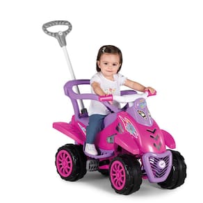 Carrinho de Passeio com Empurrador apoio de pés haste removível quadriciclo Calesita