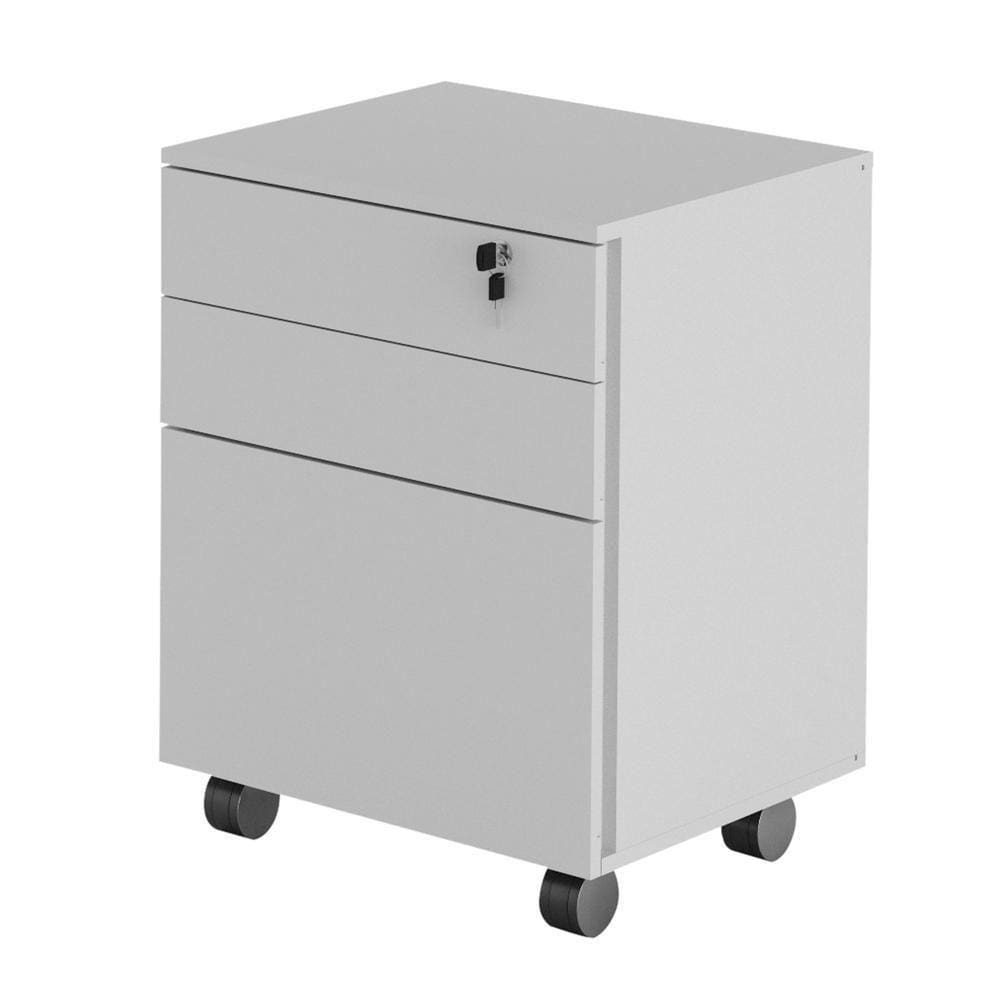Gaveteiro Arquivo Com Chave E Rodízios Multimóveis Vcr25045 Branco Branco