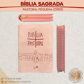 Bíblia Sagrada Católica Pastoral (bolso) Pequena Zíper Paulus.