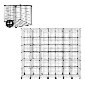 Estante Balcão Aramado 42 Nichos 40cm Profundidade Preto 3x4