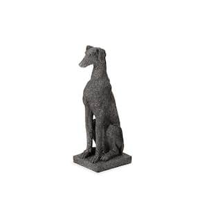 Escultura Decorativa Cachorro em Poliresina Preto 32cm 15893 Mart