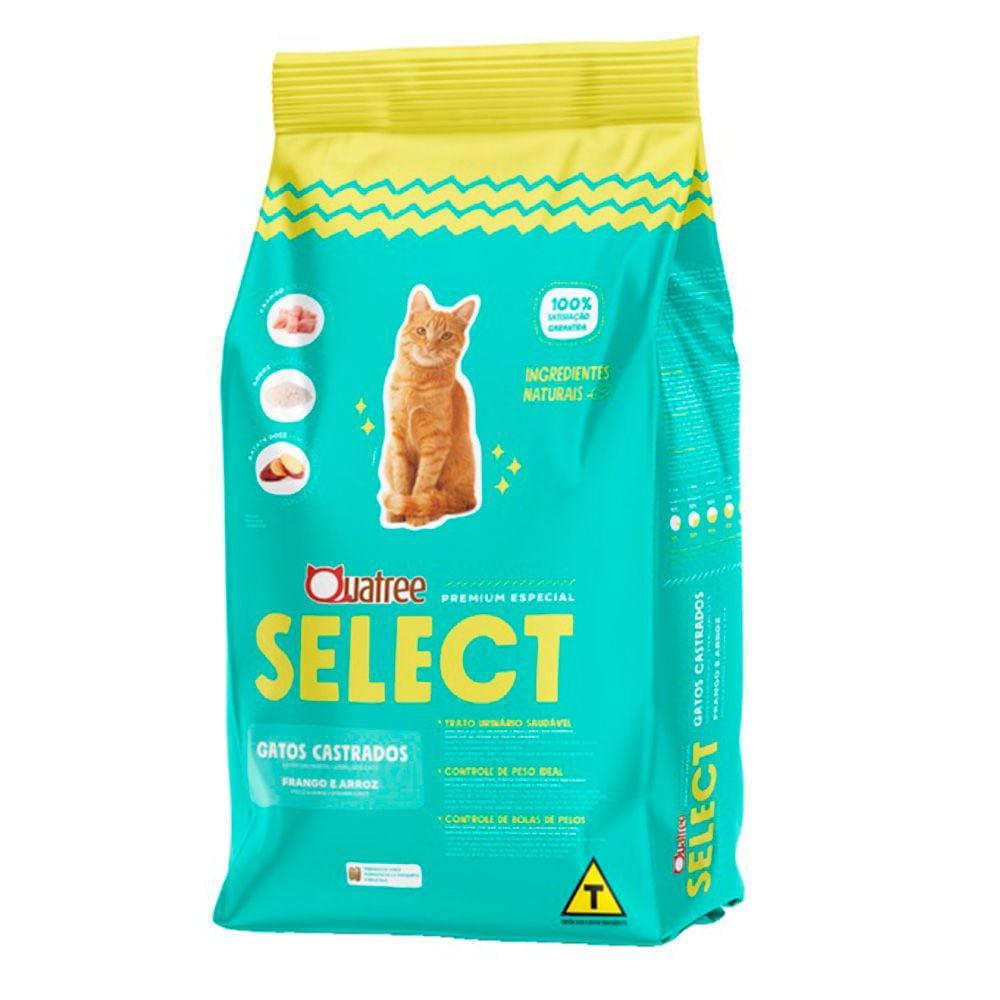 Ração Quatree Select Gatos Castrados 10,1kg