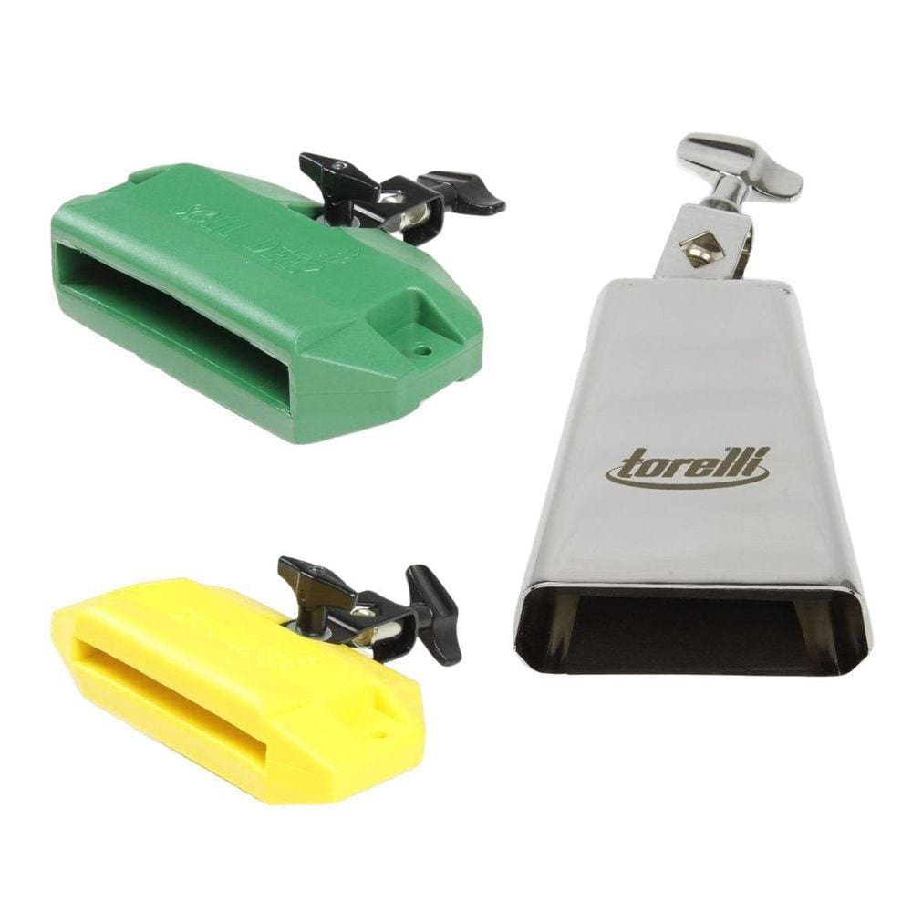 Kit Torelli Par De Bloco Sonoro E Cowbell 4``