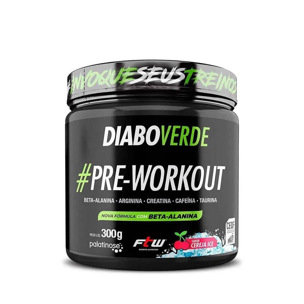 Diabo Verde Pre - Workout Nova Fórmula- 300G Cereja Ice Ftw