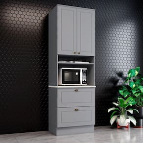 Torre Quente para Forno 2 Gavetas com Tampo Internacional Cinza/Calcare