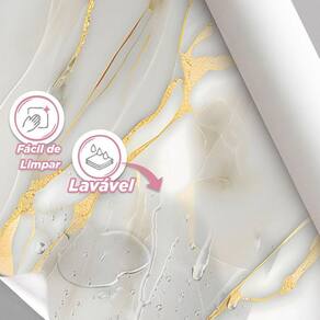 Papel De Parede Painel 3D Mármore Branco Dourado 1,5M