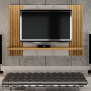 Painel para TV até 47 Polegadas 1 Prateleira Bolonha Valdemóveis Off White/Cinamomo