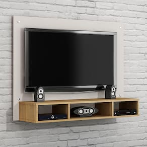 Painel para TV até 46 Polegadas Atena Valdemóveis Off White/Cinamomo