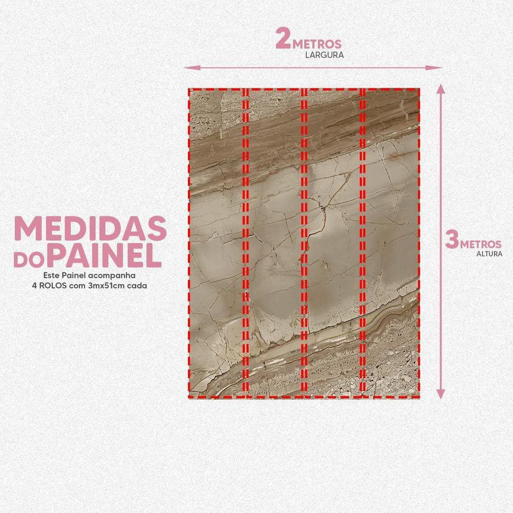 Papel De Parede Painel 3D Mármore Travestino Marrom 2M