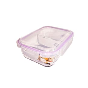 Jogo Com 4 Potes 640Ml Com Divisoria Hermetico Mantimentos