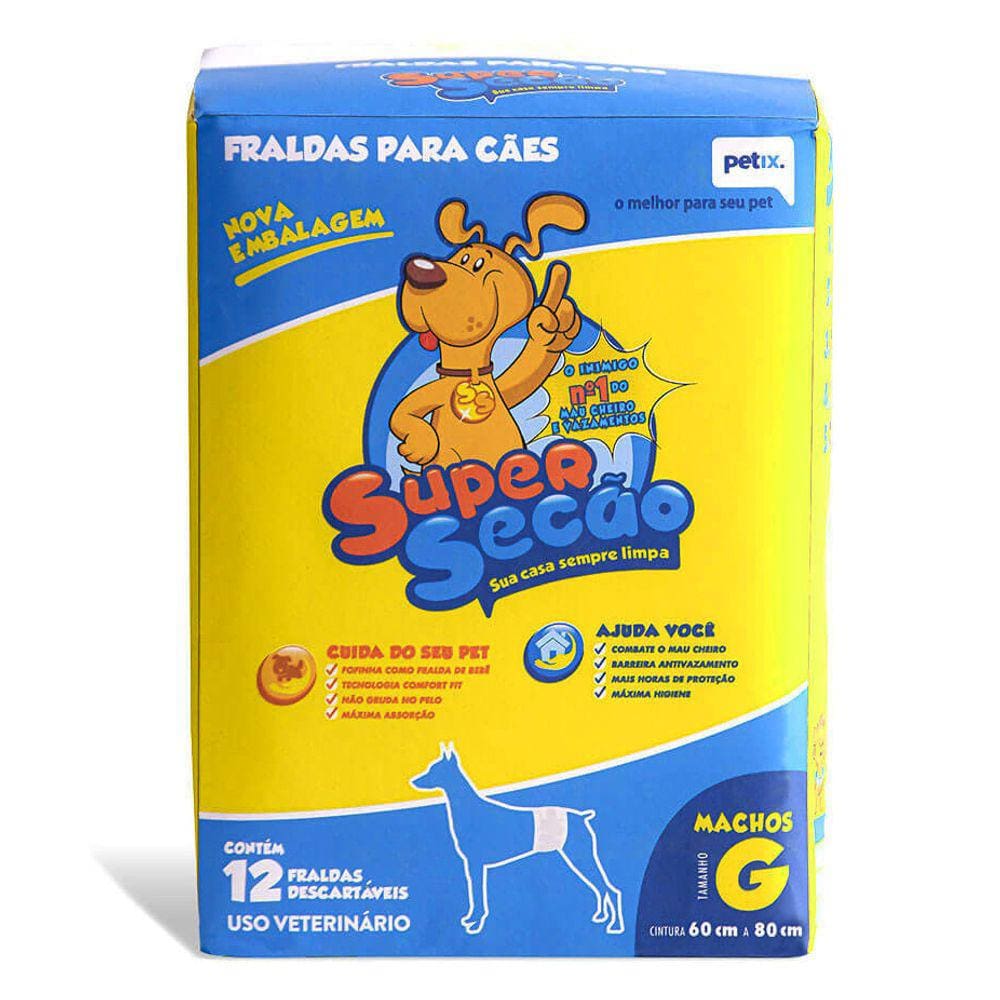 Fralda Descartável Petix Super Secão Machos Cães G