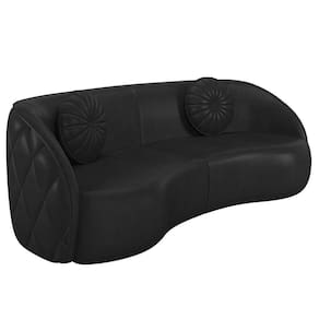 Sofá Decorativo Com Almofadas 4 Lugares 318cm Tressê Zion M22 Sintético Preto - Mpozenato