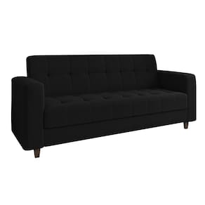 Sofá 03 Lugares Arezzo Linho Pés Chanfrado Tabaco - D`rossi Cor A79 Preto