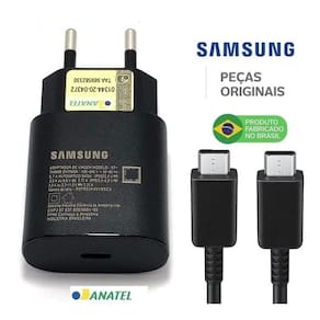 Carregador Samsung 25W Turbo S20 S10 S21 Plus Ultra
