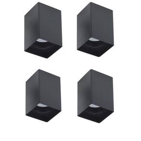 4 Spot Sobrepor Quadrado Preto Mr16 Direcionavel Gu10 Zan38