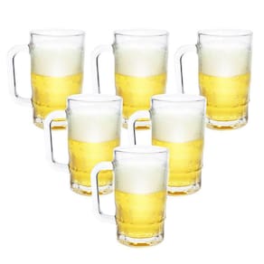 Kit 6 Canecas De Chopp Cerveja De Vidro Grosso 370Ml