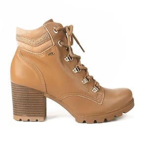 Bota Coturno Feminino Casual Solado Tratorado Salto Médio Bloco Dakota G9061