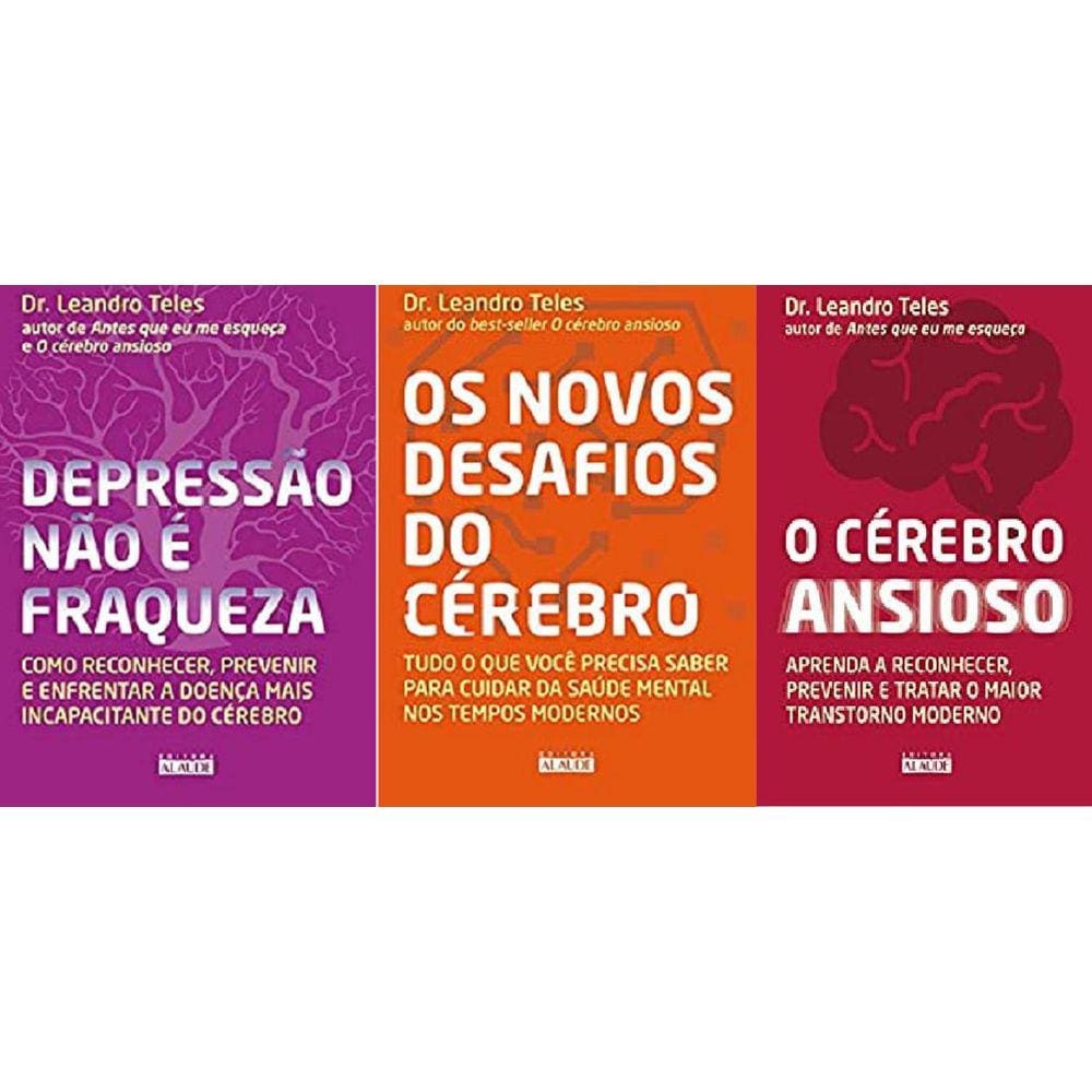 Kit 3 Livros Leandro Teles Depressão Não É Fraqueza + Os