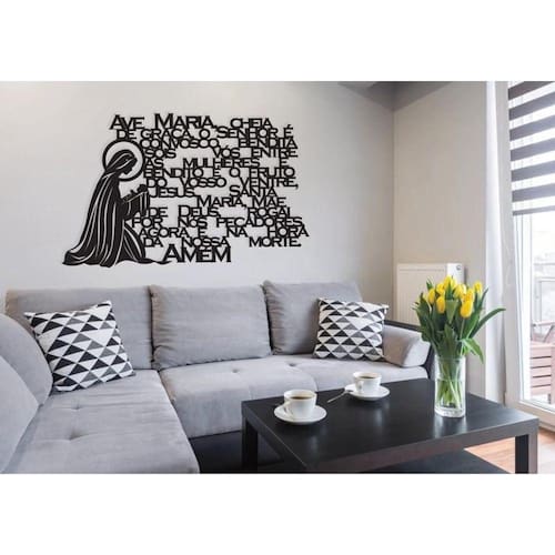 Lettering Em Madeira Ave Maria Oração | Ponto