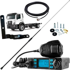 Rádio Px 80 Canais Antena Black Prolongador Argentina Cabo 5,5m Vw Constellation Carona