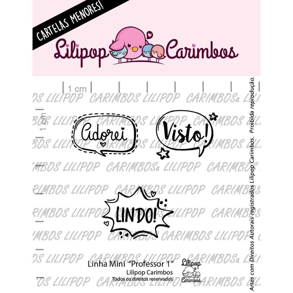 Cartela de Carimbos Transparentes Mini ”Professor 1” Lilipop Carimbos